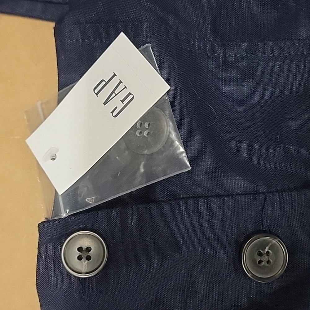 Gap Women’s Button Front Linen Apron Dress in Uniform Navy. Size 2 New W/ Tags! - Picture 4 of 6